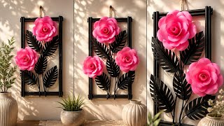 🌹Rose Paper flower wall hanging craft | Easy Art and craft with paper | Wall decor ideas Home decor 🌹Rose Paper flower wall hanging craft | Easy Art and craft with paper | Wall decor ideas Home decor