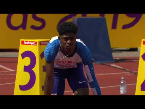 100m Men, Heat 4, European U20 Championships, Borås SWE, 2019