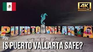 POV: Puerto Vallarta at Night | Walking Tour of El Malecon, Street Food and Nightlife [4K] Puerto Vallarta Streets