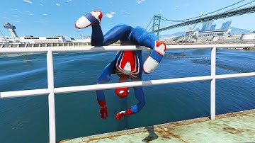 GTA 5 Iron SpiderMan Epic Crazy Jumps and Fails | Spider-man Gameplay #5