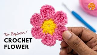 Easy Crochet flower pattern for BEGINNERS | How to crochet a Flower