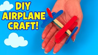 DIY Wooden Airplane Craft ✈️ | Easy Popsicle Stick Plane for Kids #diy #craft #craftyfun #kids