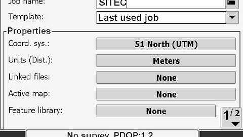 Trimble Access: Create  New Job