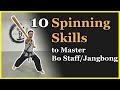 Easy 10 Bo staff, long staff spinning skills (Jangbong Tutorial 1), Hapkido training