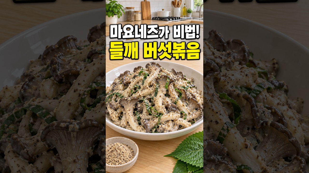 마요네즈 두 큰술로 고소함 UP! 들깨 느타리버섯볶음 레시피 숏폼 썸네일