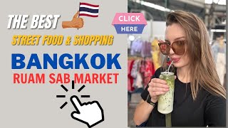 Bangkok Food Market 🇹🇭 Cheap Local Thai Food |Ruam Sab Market| You must try [Thailand]