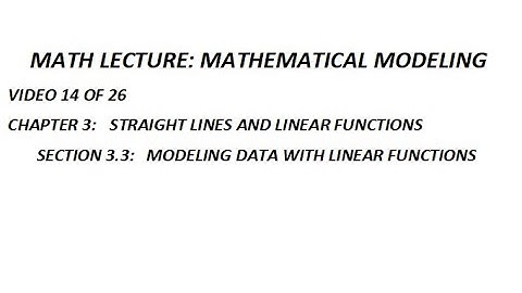 Section 3 3 Modeling Data With Linear Functions