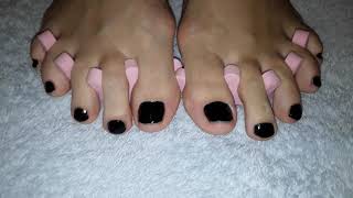 Y Feet With Black Nail Polish