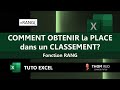 La fonction rang avec excel  tablir un classement tutoriel