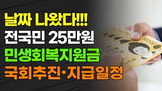 [속보] 날짜 나왔다!!! 전국민 25만원 민생회복지원금 국회 추진•지급 일정