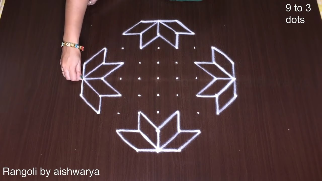 9x3x3 Dots Simple Beginners Rangoli