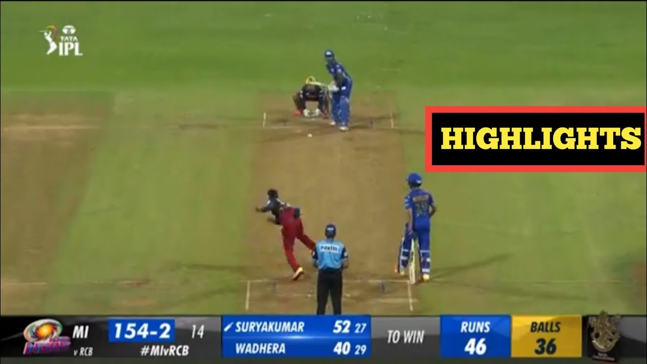 Mumbai Vs Bangalore Full Match Highlights Surya Kumar yadav 83 and faf Duplesis and Glen Maxwell