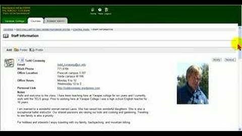 personalizing you faculty information on Blackboard