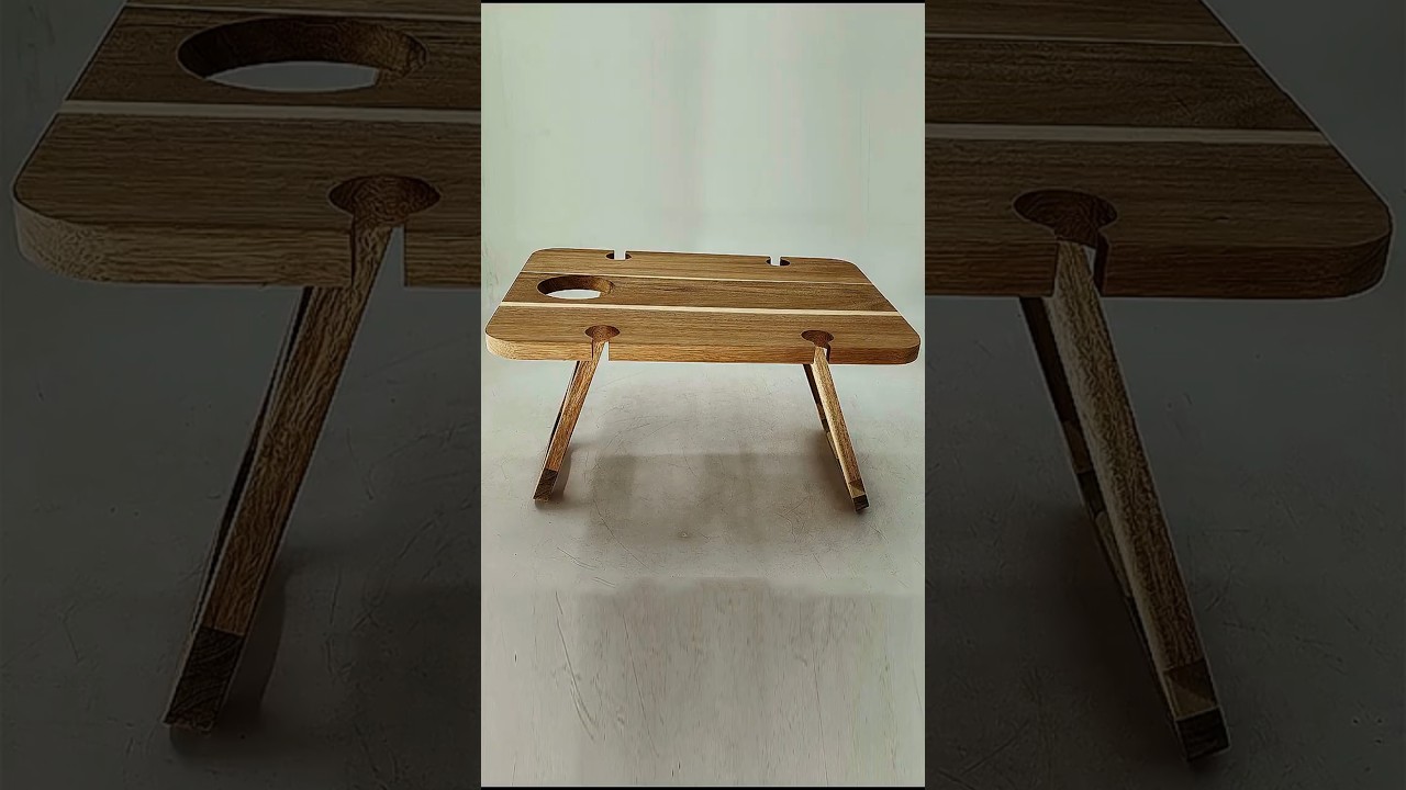 Portable Wine Picnic Table, Foldable Champagne Picnic Snack Table Tray, Wooden Outdoor