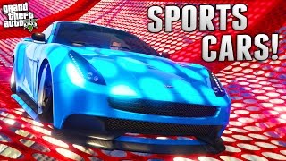 GTA Online: Sports Cars Stunt Tube Speed Test! (Massacro, Jester RC, Elegy, Seven-70 & Feltzer)