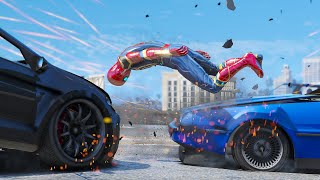 GTA 5 Iron Spiderman No Seatbelt Car Crashes - Spider-Man Ragdolls Compilation #2 (Euphoria physics)