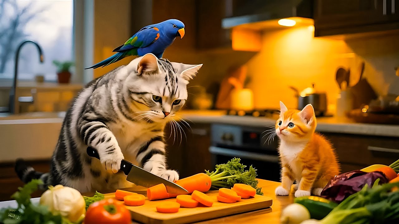 Chef Cat in Action! 😸🍲 | Cutest Kitchen Adventure with