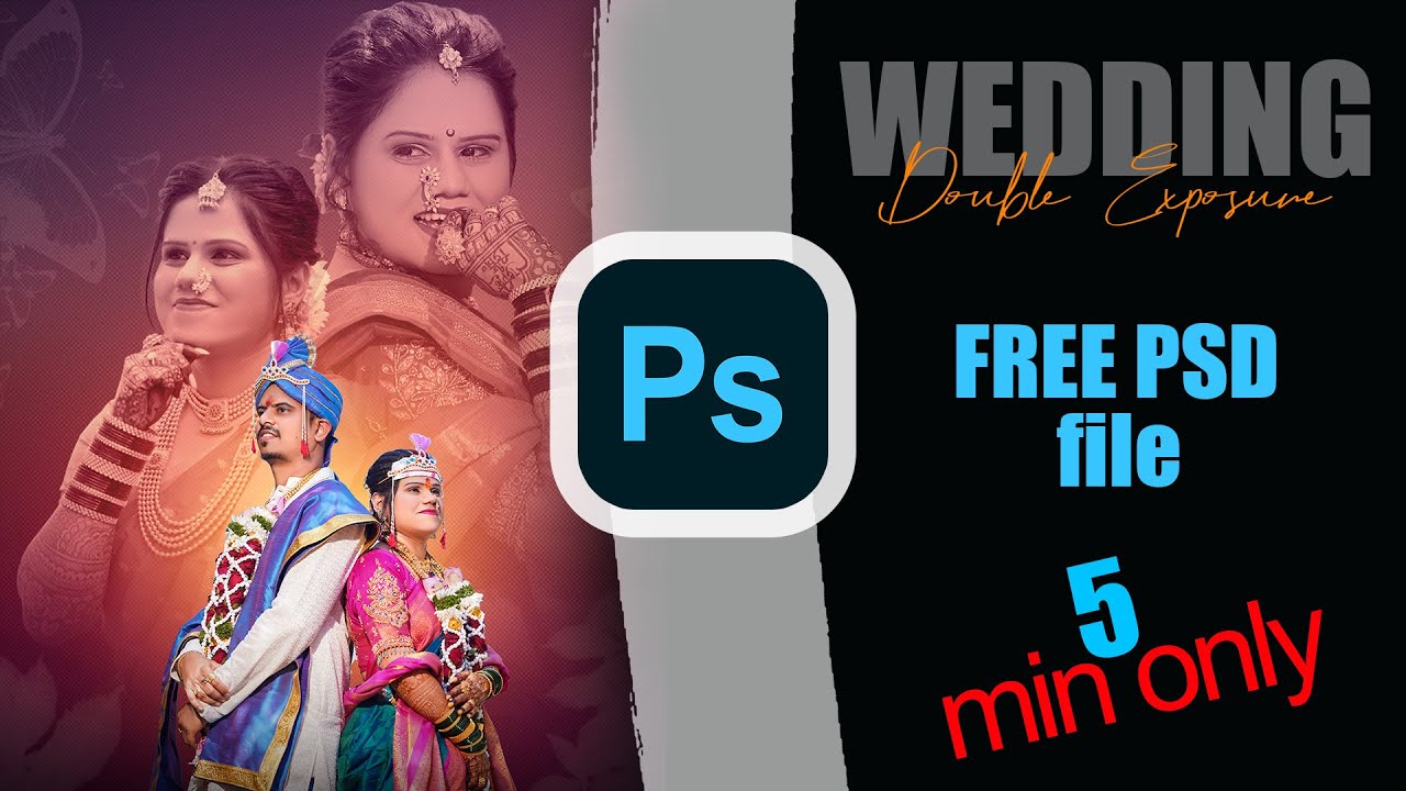 wedding double exposure photoshop tutorial 2024 in hindi - YouTube