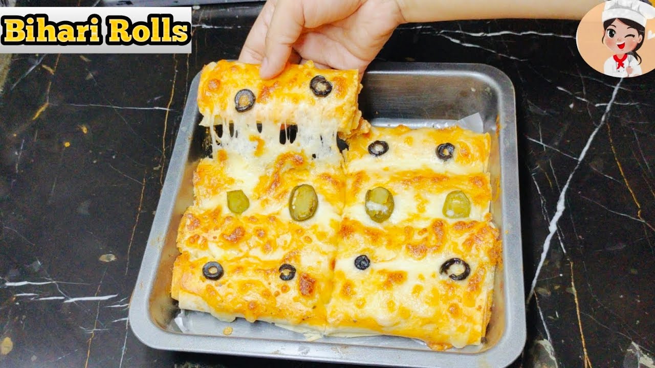 Cheesy Bihari Rolls Recipe | Street Style Chicken Bihari Roll | Easy ...