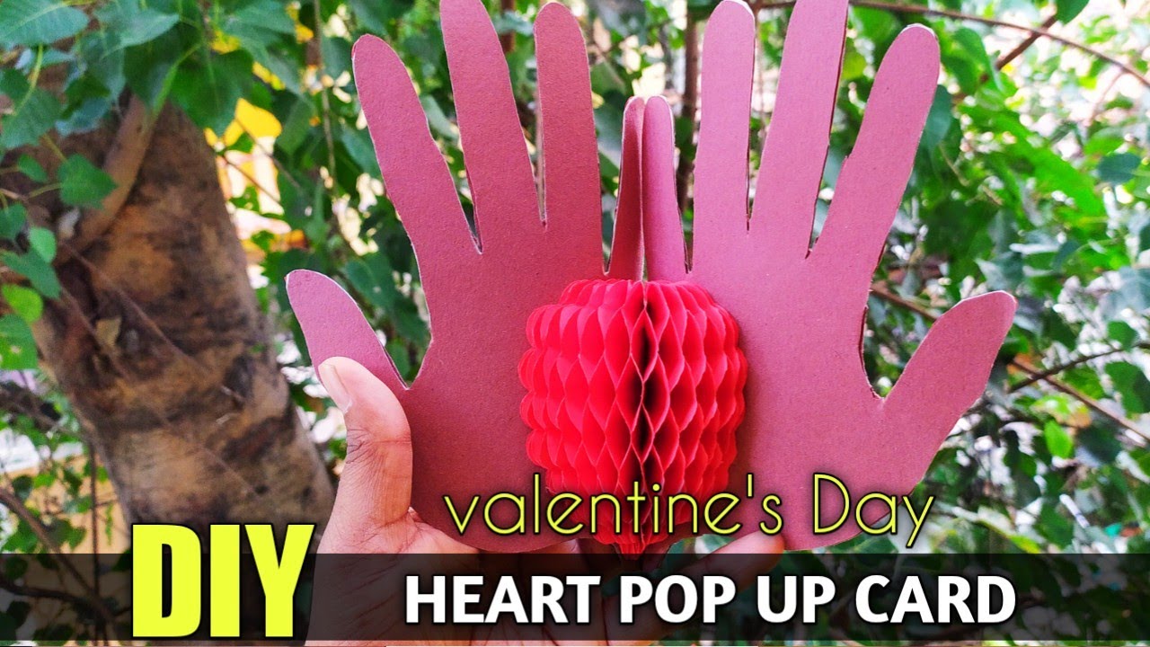 DIY || Heart Pop Up Card || Valentine's Day Heart Pop Up Card || - YouTube