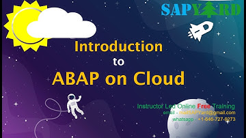 July 4th 2020 Batch - Introduction to ABAP on Cloud (Free Online Training)