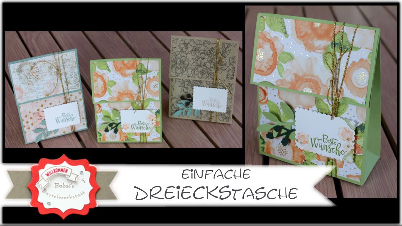 Tolle Taschenbox - Verpackung basteln - schnelle, einfache Dreiecksbox - Stampin´Up! - Anleitung