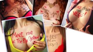 Russian site Tittygram writes messages on women's breasts