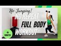 45 Min FULL BODY DUMBBELL WORKOUT AT HOME, NO REPEAT, NO JUMPING / DC FITT