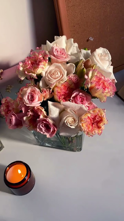 $13 grocery store flowers = PINK LEMONADE 🌷🍋✨ shorts #howto #flowers #aesthetic #roses #bouquet