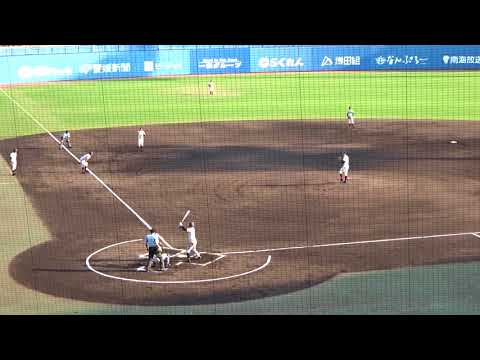 大橋昇輝（広陵・1番）のタイムリー3ベースヒットで点差は2点、広陵高校6回表　vs大阪桐蔭高校