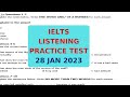 IELTS LISTENING PRACTICE TEST 28 JAN 2023