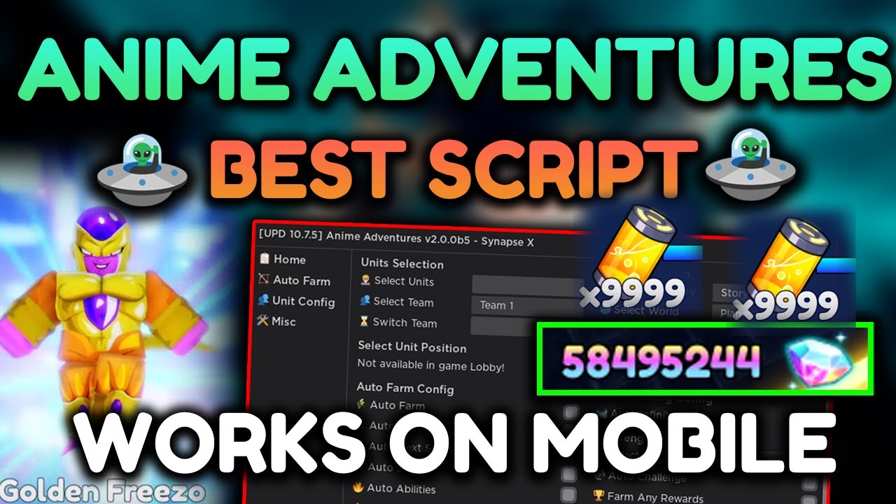 Anime Adventures Scripts – AutoFarm, Infinite gems & Redeem All codes  (Working) #1