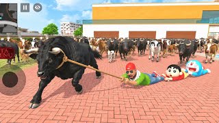 🐂😱Angry Bull Run Away 😭😡Indian Theft Auto Simulator 🤑🤩  screenshot 2