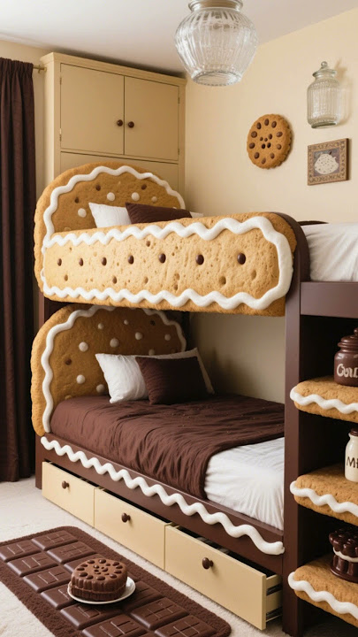Sweet Cookie Dream Room for Kids | Dessert-Themed Bed Design#dreamroom  #shortsbeta #viralshort