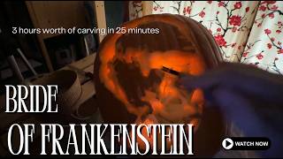 Carving a Bride of Frankenstein pumpkin (over 3 hours in 25 minutes) News