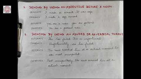 Class 12, English-- Joining and Splitting of Sentences