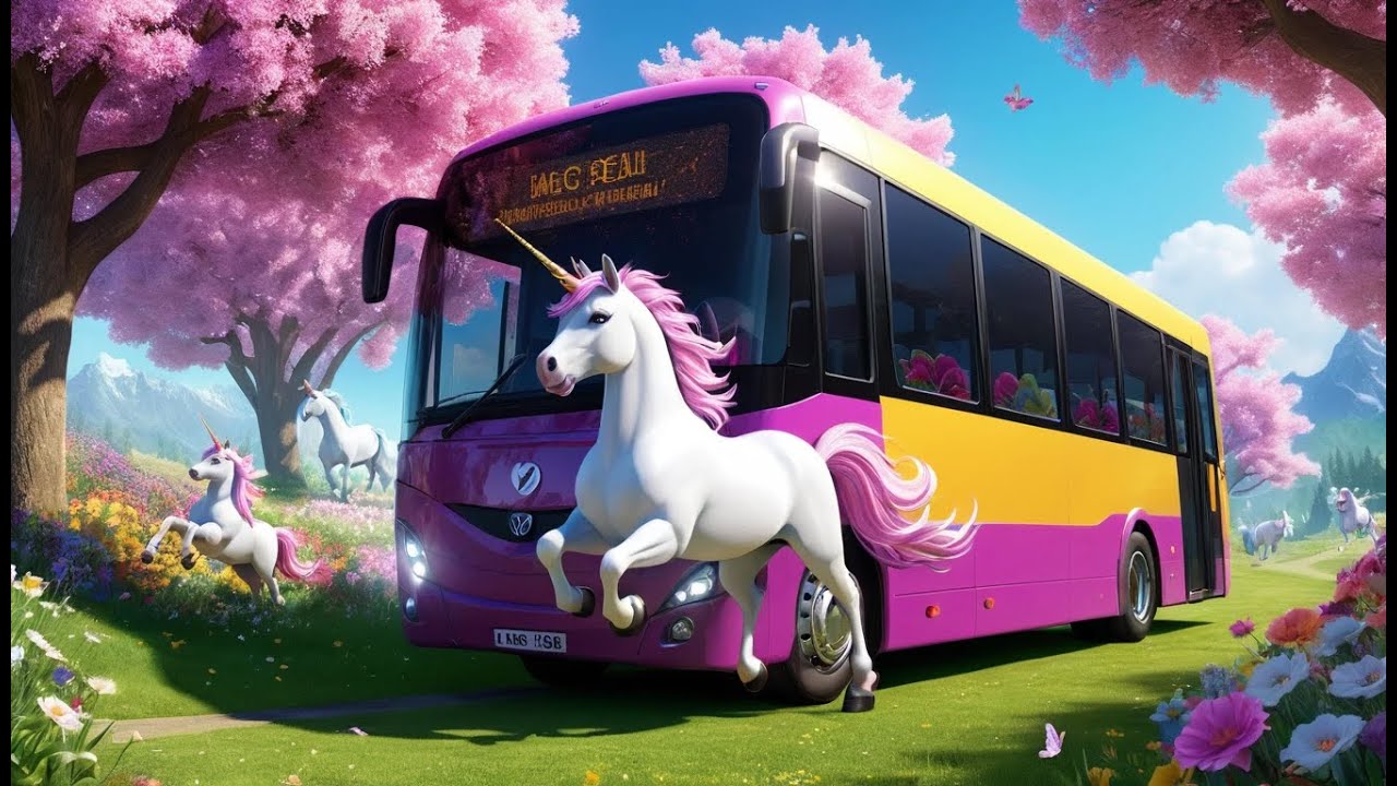 The Unicorns on the Bus | Fun Unicorn Song for Kids | Magical Bus Ride Adventure