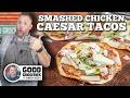 Smash Chicken Caesar Tacos on the Blackstone Griddle