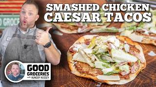 Smash Chicken Caesar Tacos on the Blackstone Griddle