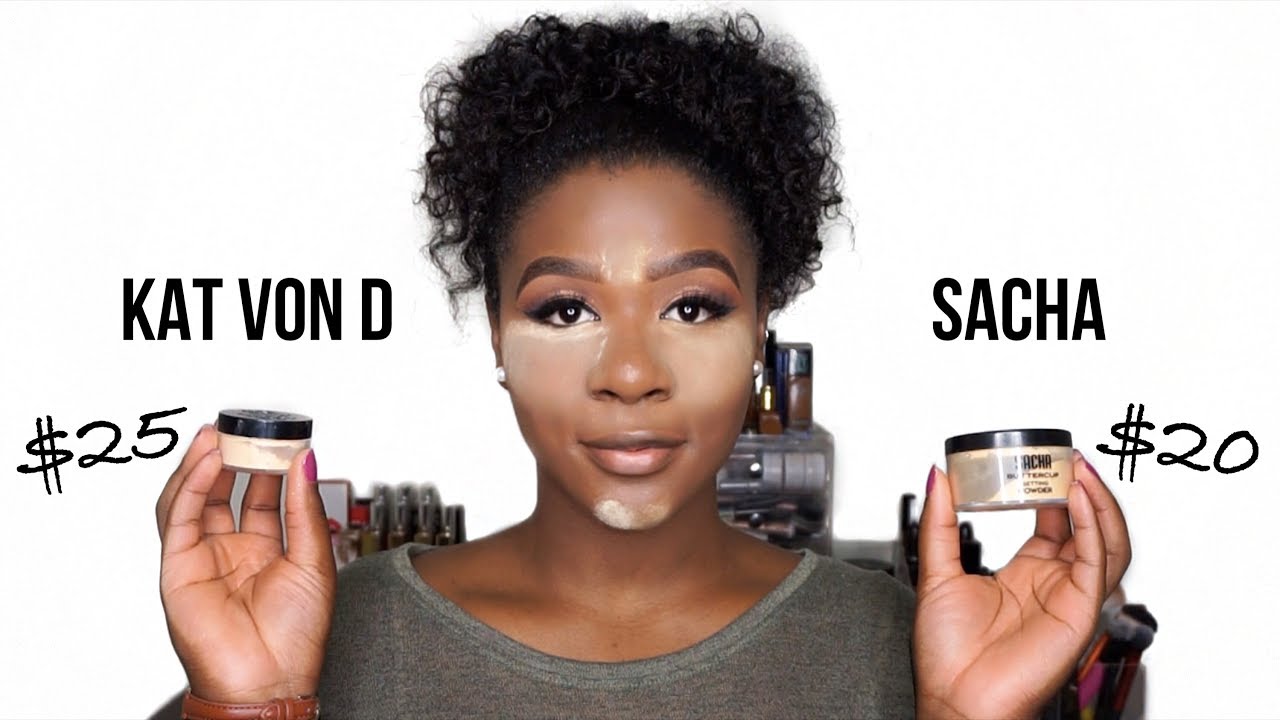 Kat Von D Lock-It Brightening Powder vs. Sacha Buttercup Powder l Review