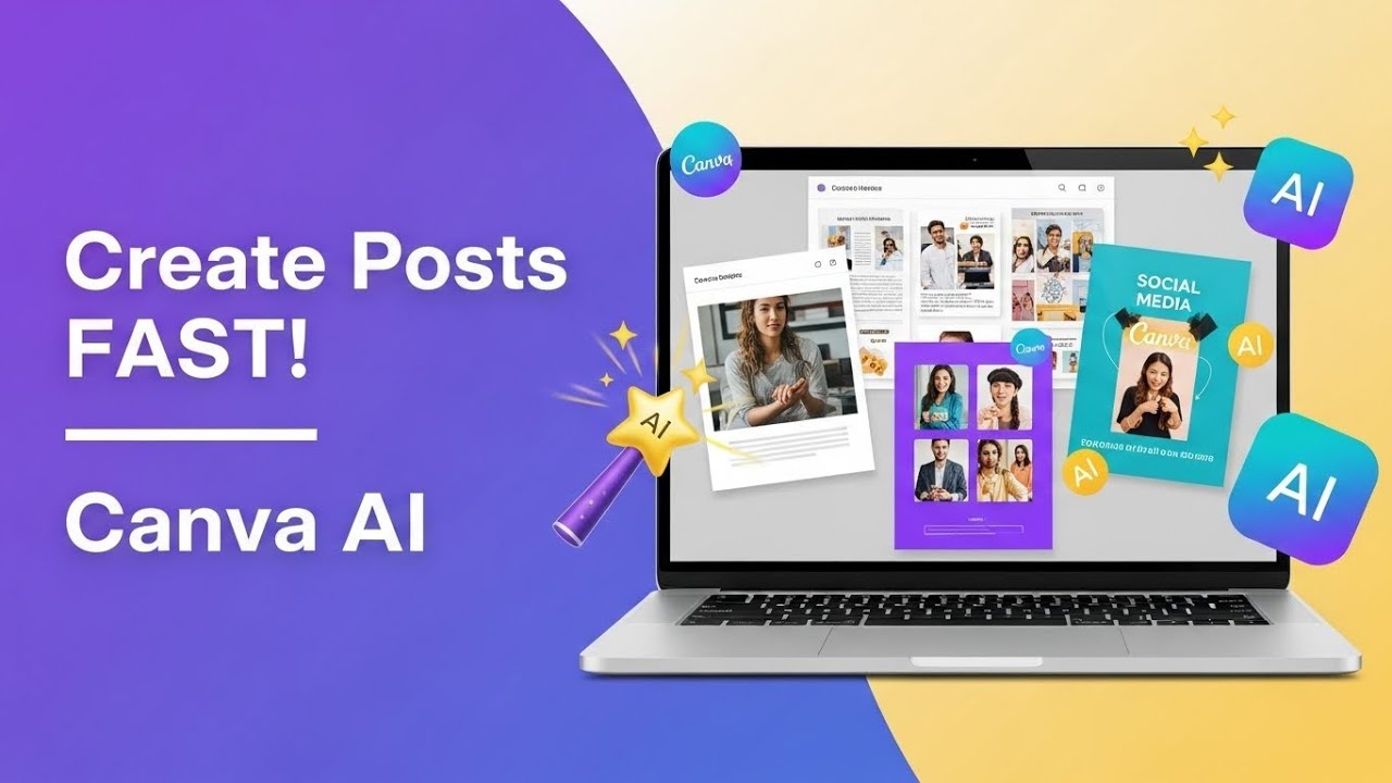 How to Create Catchy Social Media Posts in Minutes | Canva AI Tutorial ...