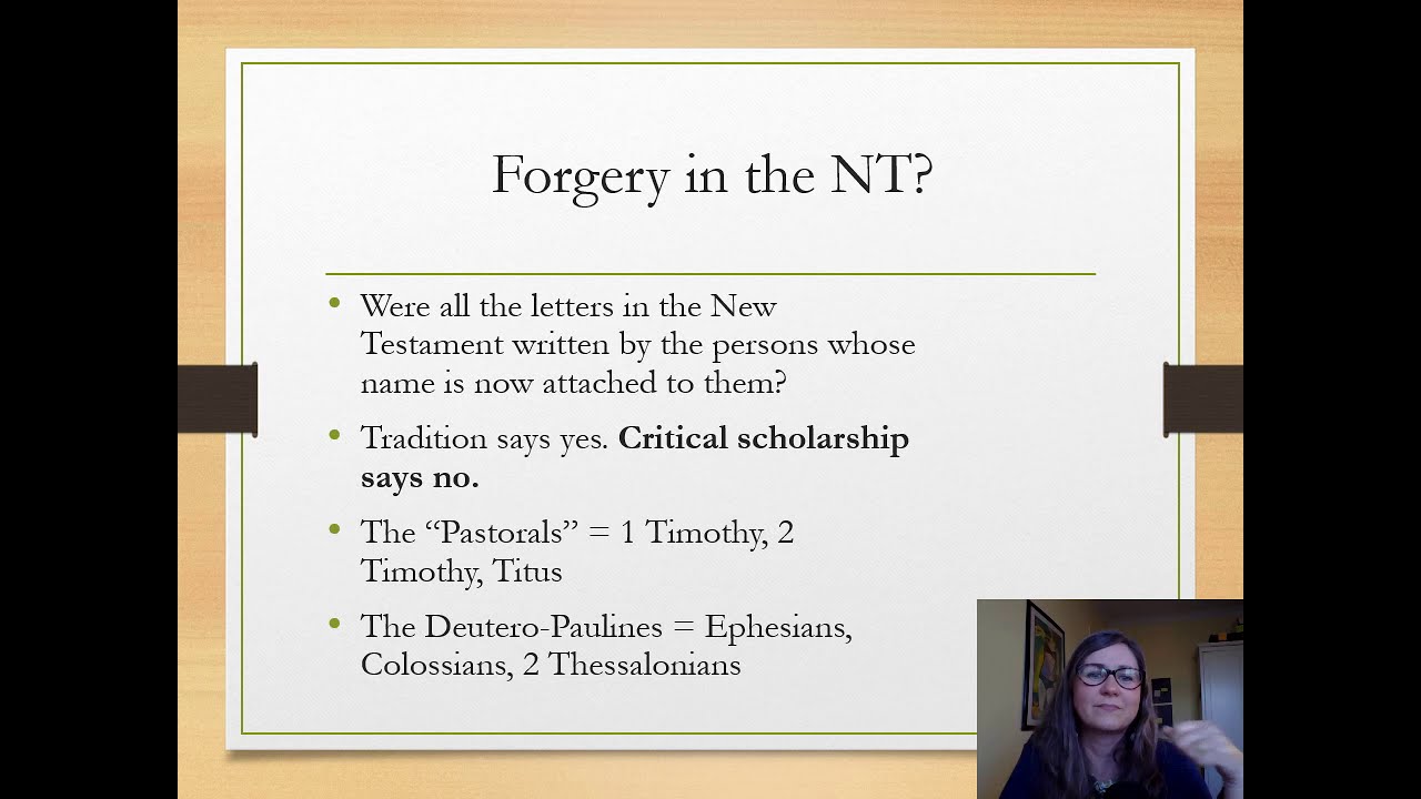 Intro to Deuteropaulines and Pastorals with Sara Parks