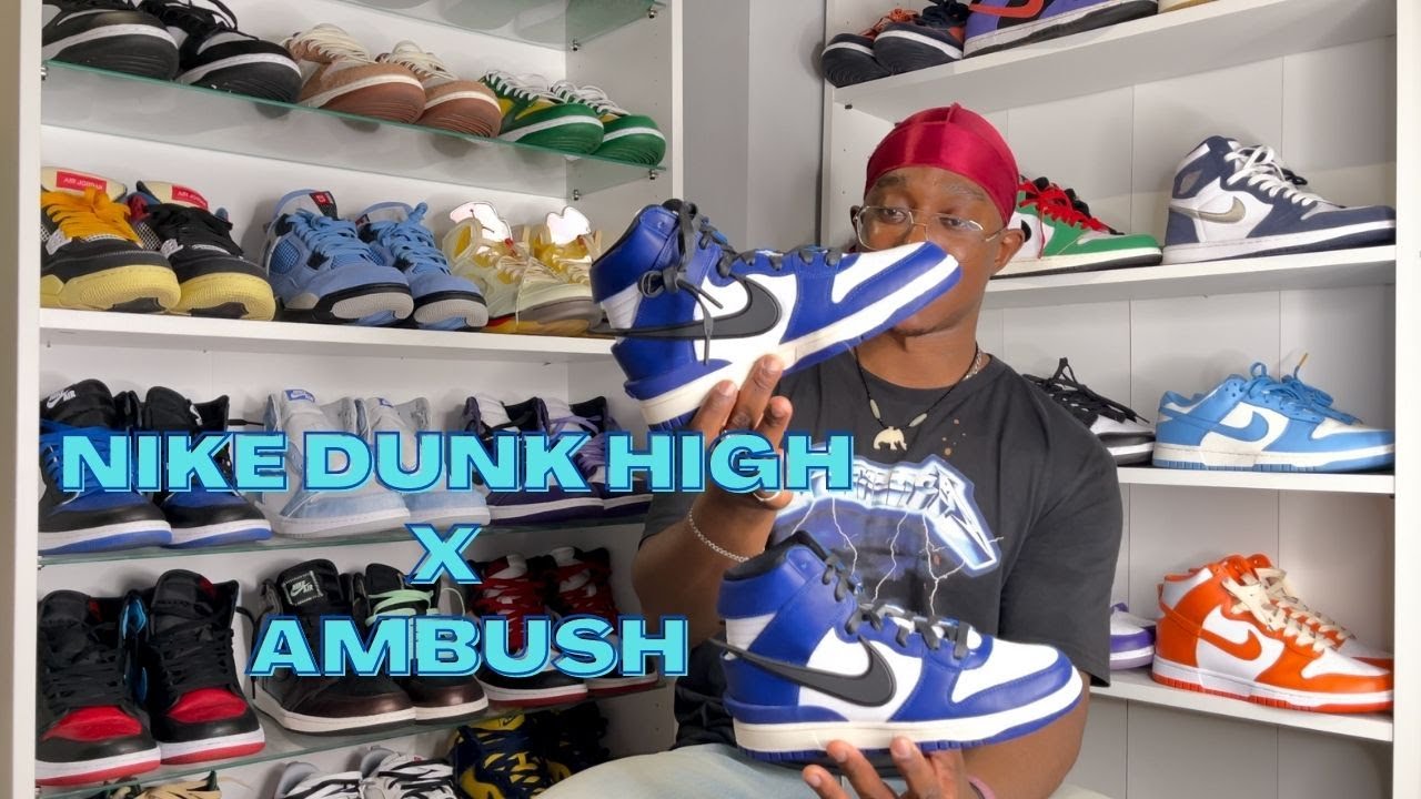 NIKE DUNK HIGH AMBUSH DEEP ROYAL X UNBOXING X REVIEW
