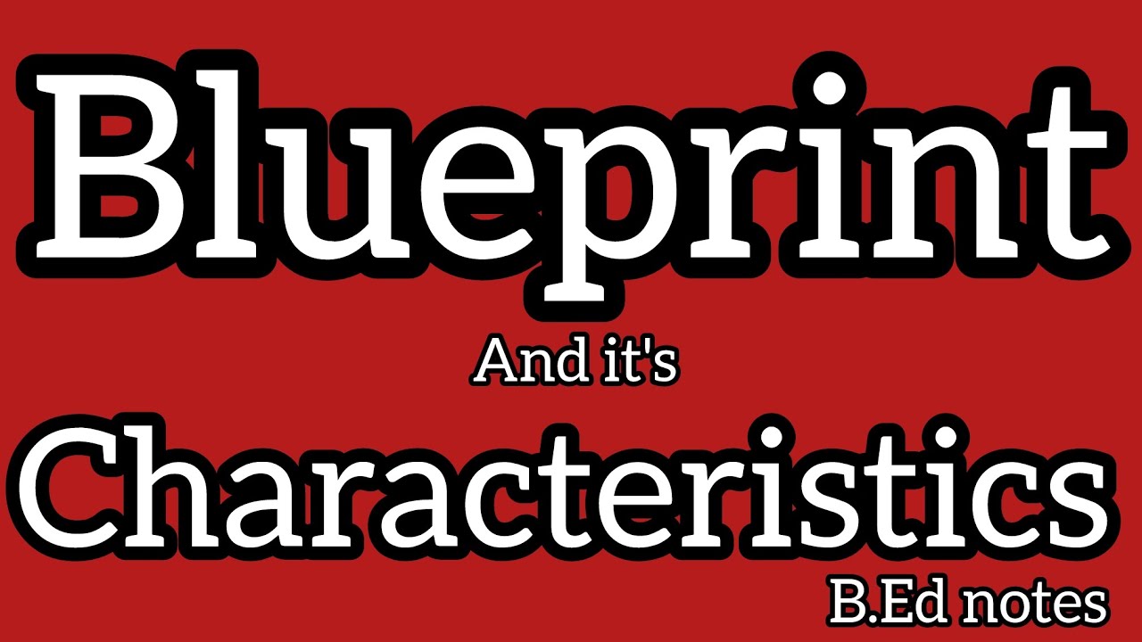 Blueprint and it's characteristics  B.Ed notes