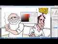 The Making of Rahul vs Modi cartoon-part2 (coloring)