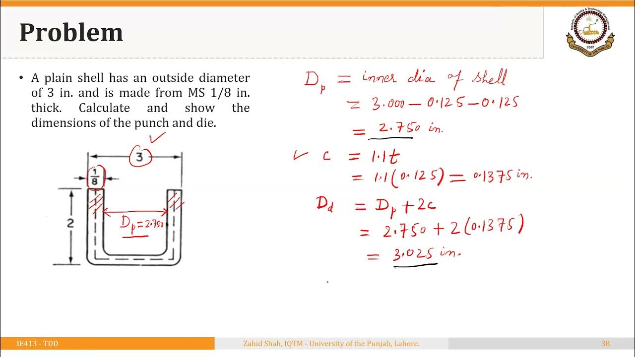 03_04_P5 Calculating the Size of Punch and Die in Deep or Cup Drawing 