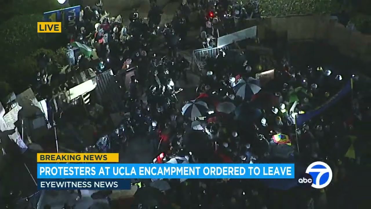 Police begin moving in on pro-Palestinian protesters at UCLA