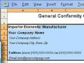 Certificate Of Conformity Template Certificate Of Conformity Template