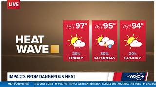 Weather Impact Alert: Heat indices set to reach above 100 degrees in local counties