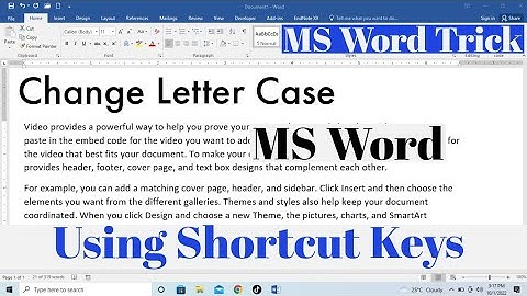 How To Change Letter Case in MS Word with Shortcut Key | Change Small Letters To Capital  in Word